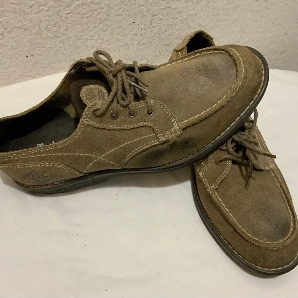 Timberland EarthKeepers 3311A Taupe Suede Moc Toe Loafers Oxfords Shoes Men's 8